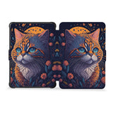 the whole front and back view of personalized kindle case paperwhite case with Cute Cat design