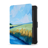 Opens and closes just like a book to wake your Kindle or put it to sleep kindle case with Abstract Painting design