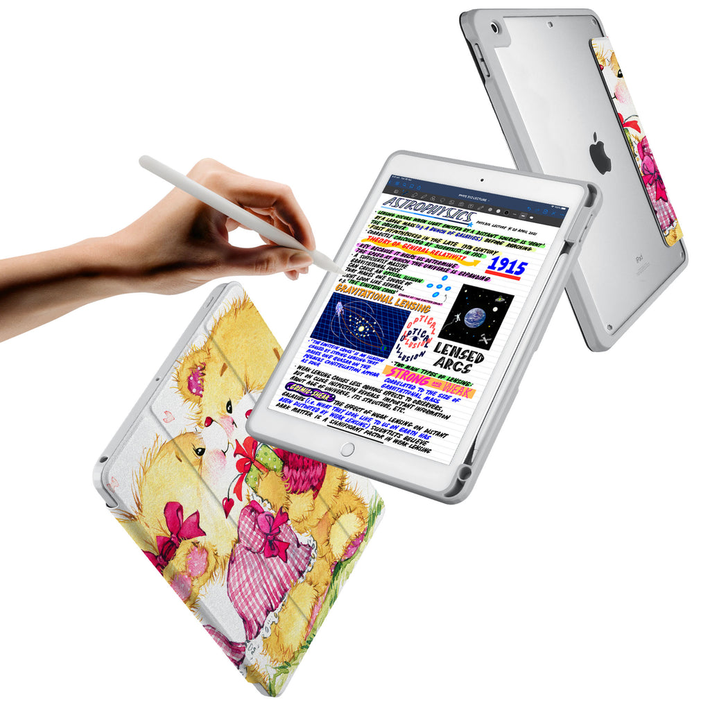 Vista Case iPad Premium Case with Bear Design has trifold folio style designed for best tablet protection with the Magnetic flap to keep the folio closed.