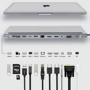 12-in-1 USB-C Hub Docking Station for Macbook
