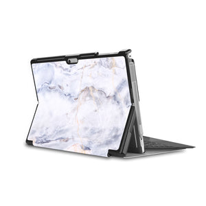 the back side of Personalized Microsoft Surface Pro and Go Case in Movie Stand View with Marble design - swap