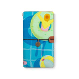 the front top view of midori style traveler's notebook with Beach design