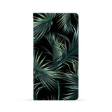 Front Side of Personalized iPhone Wallet Case with Flower Black design