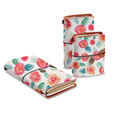 three size of midori style traveler's notebooks with Rose design
