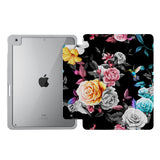 Vista Case iPad Premium Case with Black Flower Design uses Soft silicone on all sides to protect the body from strong impact.