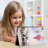Enjoy the videos or books on a movie stand mode with the personalized iPad folio case with Travel design