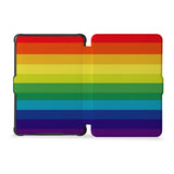 the whole front and back view of personalized kindle case paperwhite case with Rainbow design