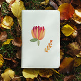 personalized RFID blocking passport travel wallet with Autumn Florals design on maple leafs