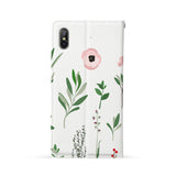 Back Side of Personalized iPhone Wallet Case with Flat Flower design - swap