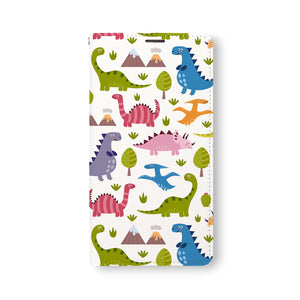 Front Side of Personalized Samsung Galaxy Wallet Case with Dinosaur design