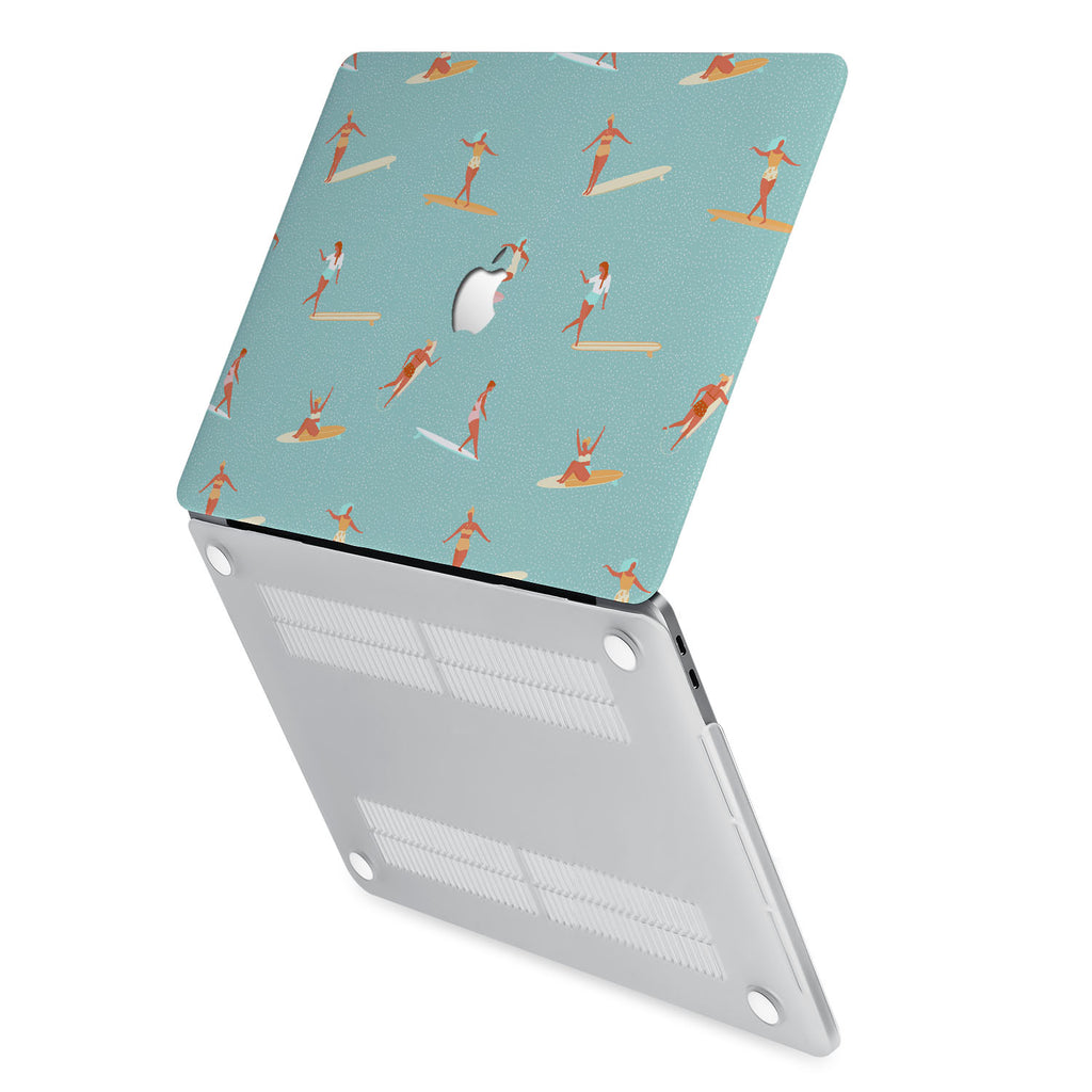 hardshell case with Summer design has rubberized feet that keeps your MacBook from sliding on smooth surfaces