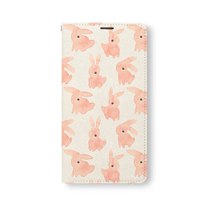 Front Side of Personalized Samsung Galaxy Wallet Case with FarmerAnimals design