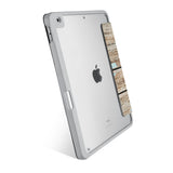 Vista Case iPad Premium Case with Wood Design has HD Clear back case allowing asset tagging for the tablet in workplace environment.
