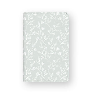 front view of personalized RFID blocking passport travel wallet with Delicateflowers design