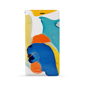 Front Side of Personalized Huawei Wallet Case with Abstract Watercolor design