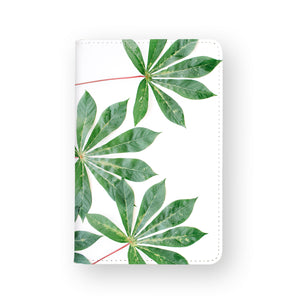 front view of personalized RFID blocking passport travel wallet with Flat Flower design