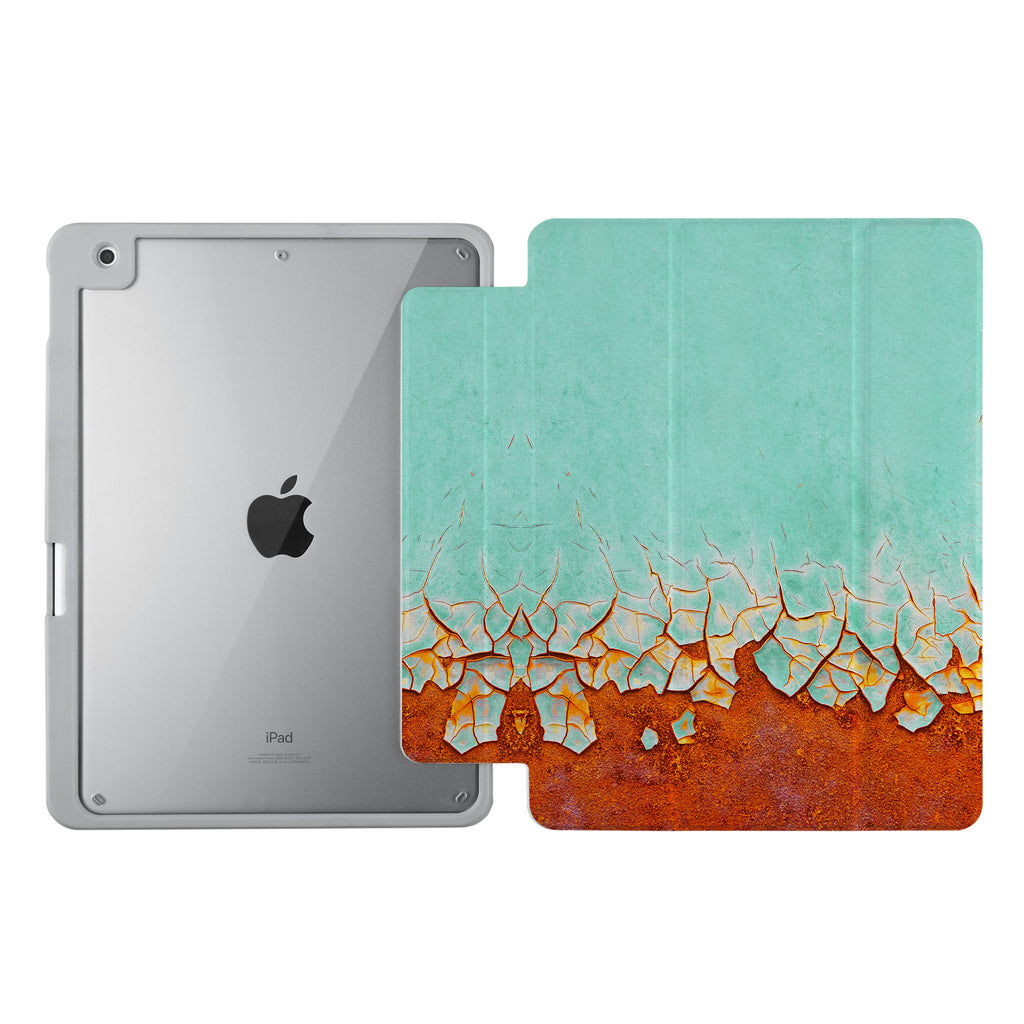 Vista Case iPad Premium Case with Rusted Metal Design uses Soft silicone on all sides to protect the body from strong impact.