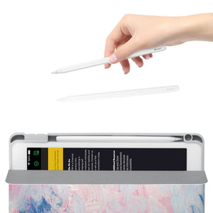 Vista Case iPad Premium Case with Oil Painting Abstract Design has an integrated holder for Apple Pencil so you never have to leave your extra tech behind. - swap