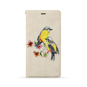 Front Side of Personalized Huawei Wallet Case with Birds design
