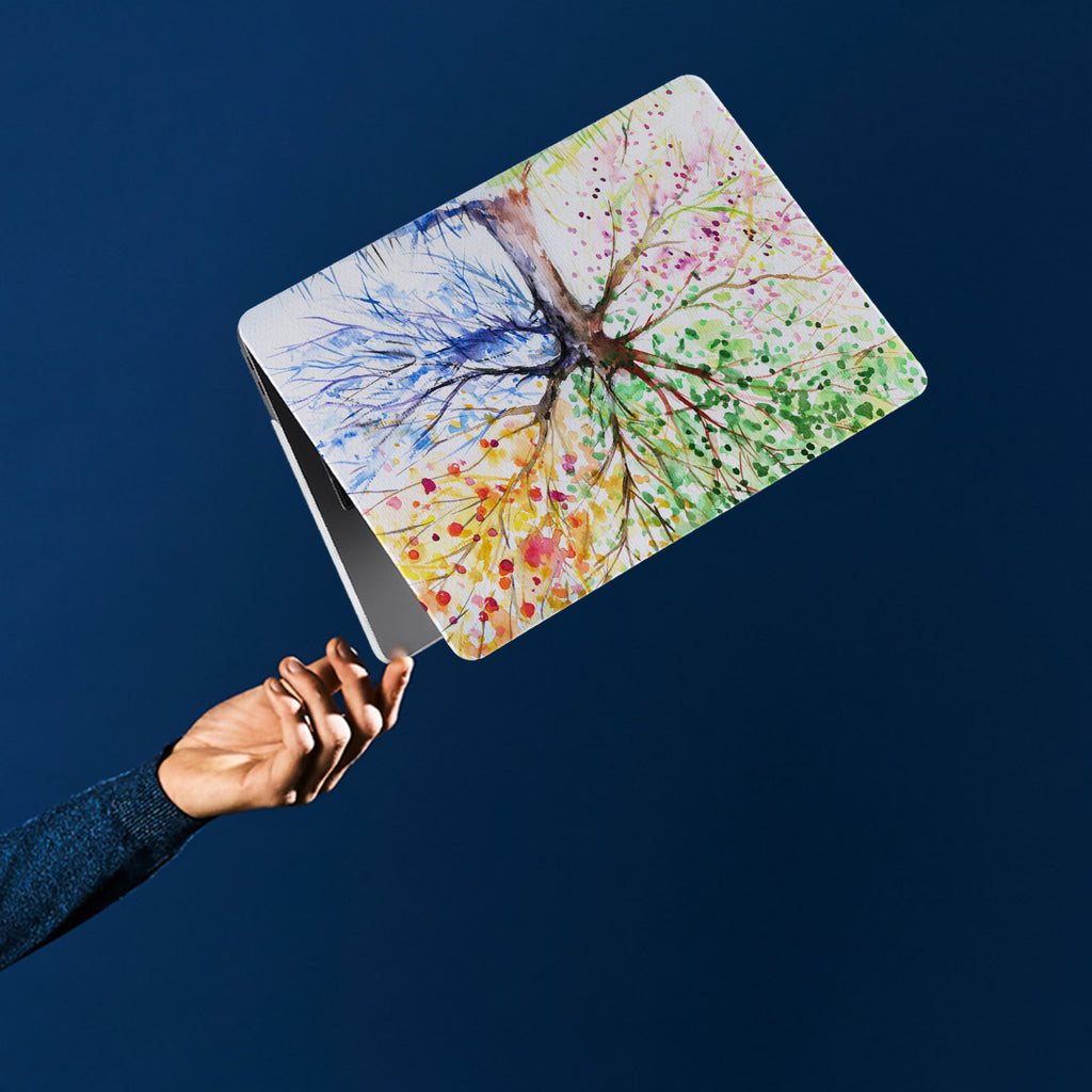 personalized microsoft laptop case features a lightweight two-piece design and Watercolor Flower print