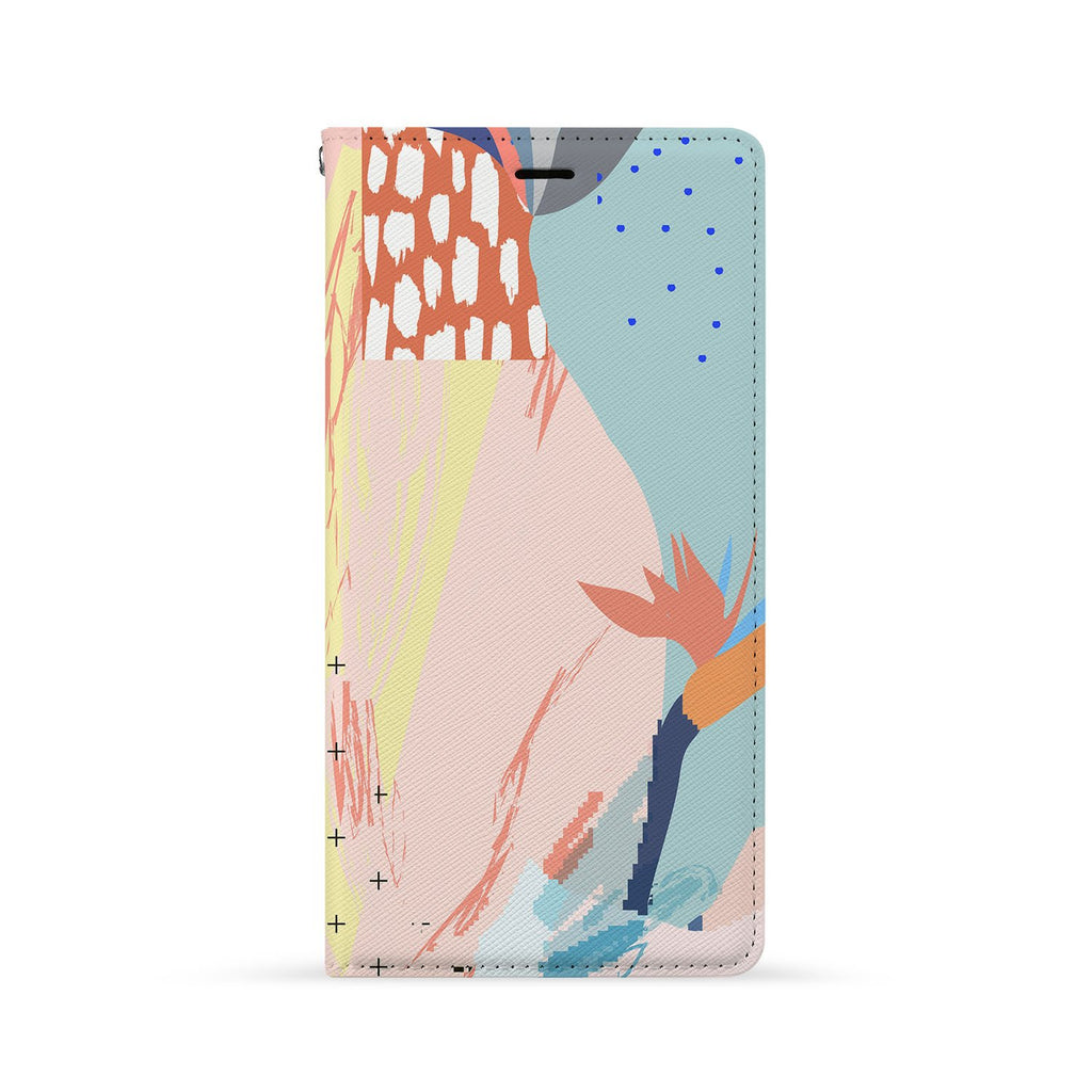 Front Side of Personalized Huawei Wallet Case with Abstract design