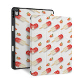front back and stand view of personalized iPad case with pencil holder and Sweet design - swap