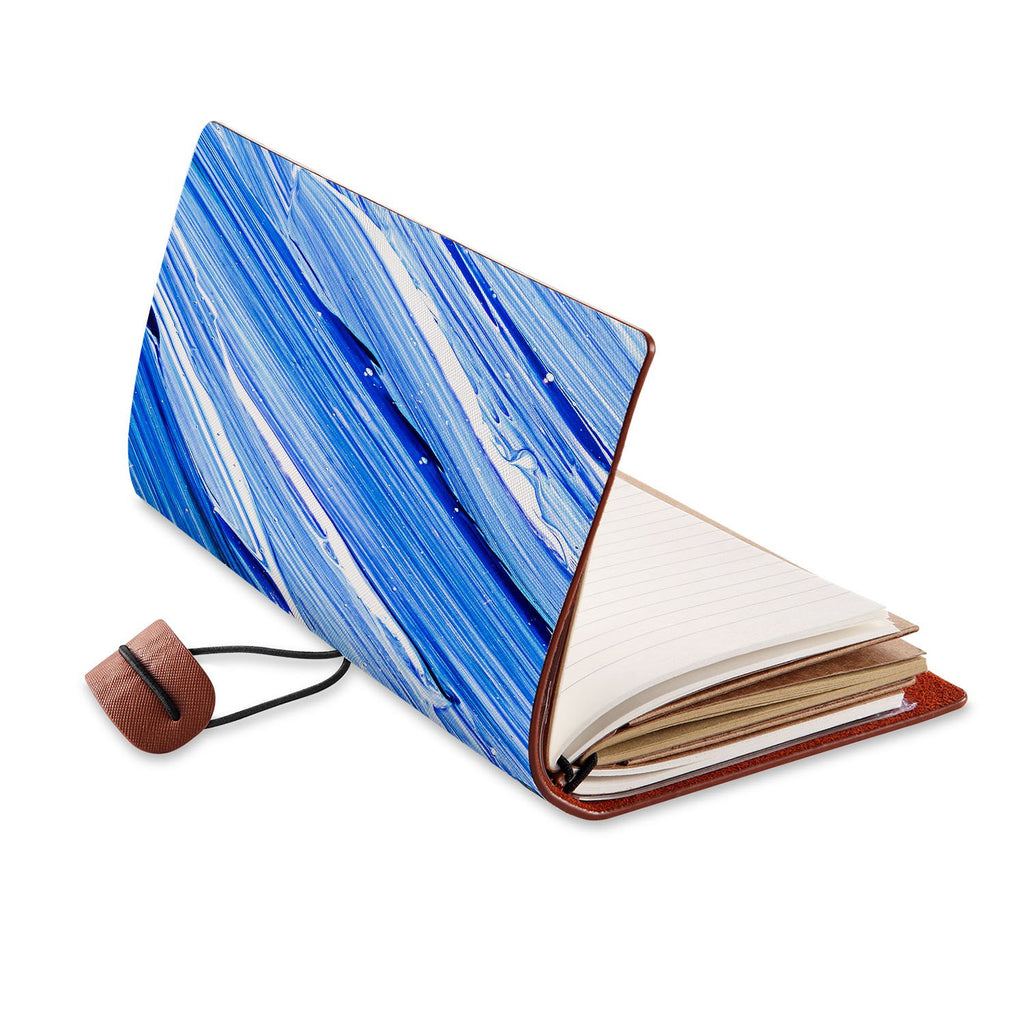 opened view of midori style traveler's notebook with Futuristic design