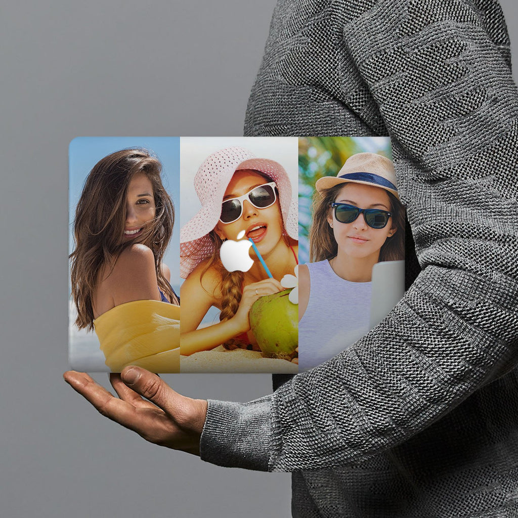 hardshell case with Photo Collage design combines a sleek hardshell design with vibrant colors for stylish protection against scratches, dents, and bumps for your Macbook