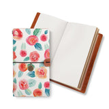opened midori style traveler's notebook with Rose design