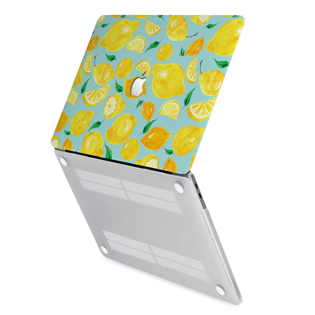 hardshell case with Fruit design has rubberized feet that keeps your MacBook from sliding on smooth surfaces