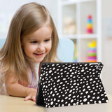 Enjoy the videos or books on a movie stand mode with the personalized iPad folio case with Polka Dot design