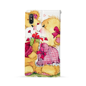 Back Side of Personalized Huawei Wallet Case with Cute Bear design - swap