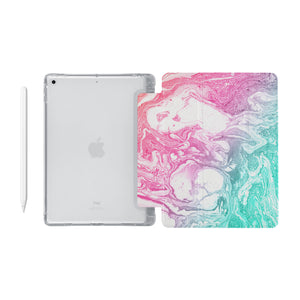 iPad SeeThru Casd with Abstract Oil Painting Design Fully compatible with the Apple Pencil