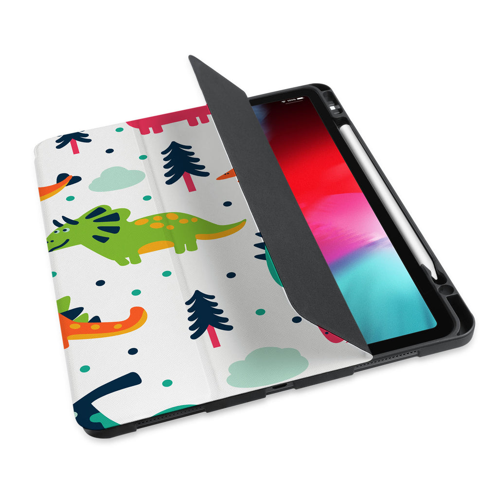 personalized iPad case with pencil holder and Dinosaur design - swap