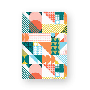 front view of personalized RFID blocking passport travel wallet with Geometric Pattern design