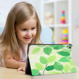 Enjoy the videos or books on a movie stand mode with the personalized iPad folio case with Leaves design