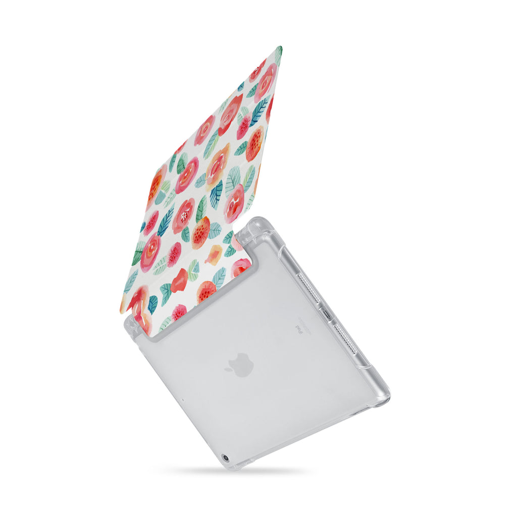 iPad SeeThru Casd with Rose Design  Drop-tested by 3rd party labs to ensure 4-feet drop protection