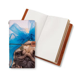 opened midori style traveler's notebook with Dog design