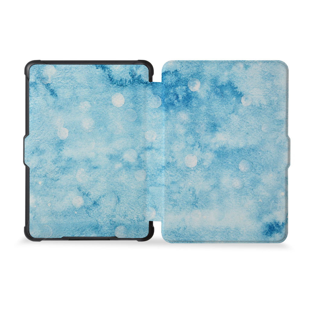 the whole front and back view of personalized kindle case paperwhite case with Winter design
