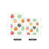 comparison of two sizes of personalized RFID blocking passport travel wallet with Fruits Pattern design