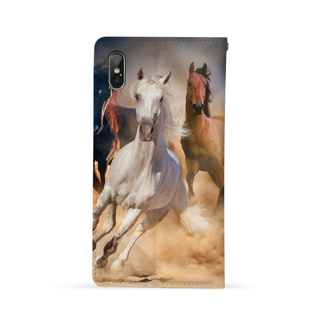 Back Side of Personalized Huawei Wallet Case with Horse design - swap