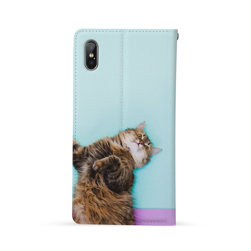 Back Side of Personalized Huawei Wallet Case with Cat design - swap