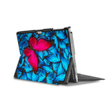the back side of Personalized Microsoft Surface Pro and Go Case in Movie Stand View with Butterfly design - swap