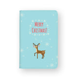 front view of personalized RFID blocking passport travel wallet with Christmas design