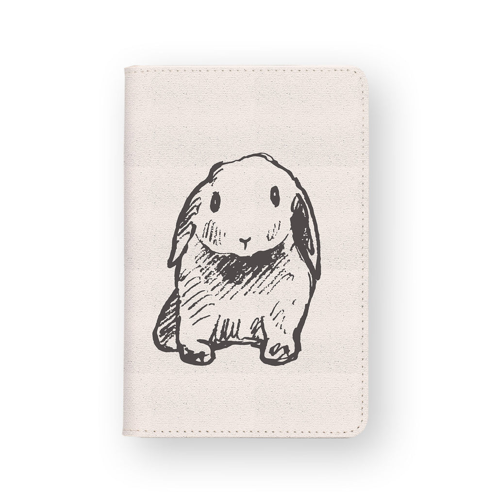front view of personalized RFID blocking passport travel wallet with Little Bunny design