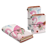 three size of midori style traveler's notebooks with Flamingo design