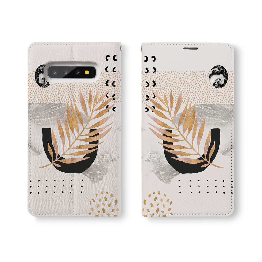 Personalized Samsung Galaxy Wallet Case with Marble Flower desig marries a wallet with an Samsung case, combining two of your must-have items into one brilliant design Wallet Case. 