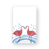 front view of personalized RFID blocking passport travel wallet with Flamingo design
