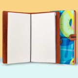 the front top view of midori style traveler's notebook with Beach design