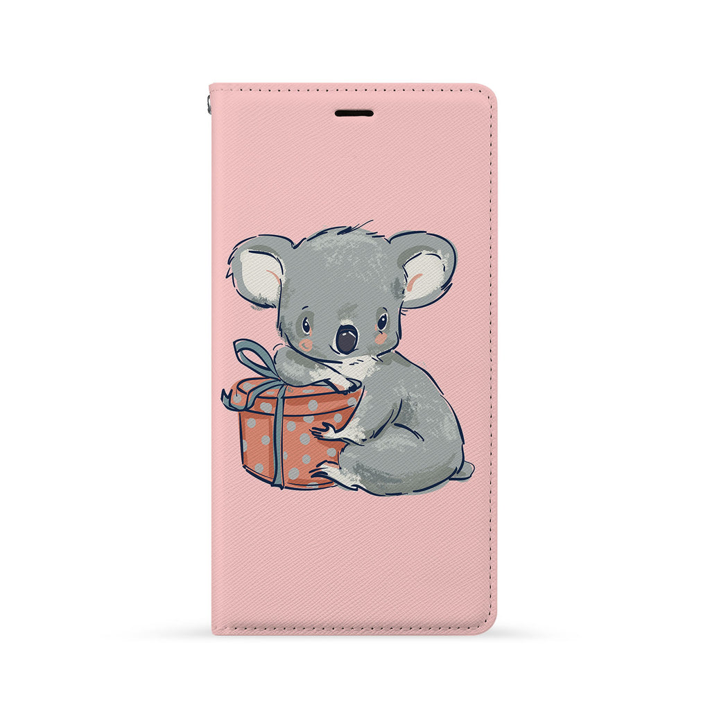 Front Side of Personalized iPhone Wallet Case with Koala And Friends design
